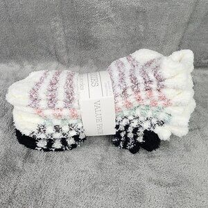 Womens Soft & Fuzzy Low-Cut Socks 6 Pairs Cozies Multicolor Shoe Size 4-10